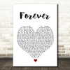 Mumford & Sons Forever White Heart Song Lyric Wall Art Print