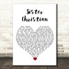 Night Ranger Sister Christian White Heart Song Lyric Wall Art Print