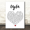 Oasis Lyla White Heart Song Lyric Wall Art Print