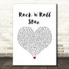 Oasis Rock 'n' Roll Star White Heart Song Lyric Wall Art Print