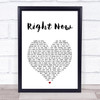 One Direction Right Now White Heart Song Lyric Wall Art Print