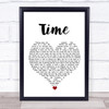 Pink Floyd Time White Heart Song Lyric Wall Art Print
