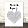 R. City feat. Adam Levine Locked Away White Heart Song Lyric Wall Art Print