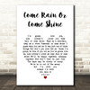 Ray Charles Come Rain Or Come Shine White Heart Song Lyric Wall Art Print