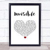 5 Seconds Of Summer Invisible White Heart Song Lyric Quote Music Print