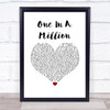 Aaliyah One In A Million White Heart Song Lyric Quote Music Print