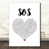 Avicii SOS White Heart Song Lyric Quote Music Print