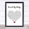 Bee Gees First Of May White Heart Song Lyric Quote Music Print