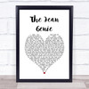David Bowie The Jean Genie White Heart Song Lyric Quote Music Print