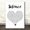 Delerium Silence White Heart Song Lyric Quote Music Print