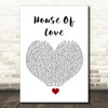 East 17 House Of Love White Heart Song Lyric Quote Music Print