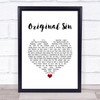 Elton John Original Sin White Heart Song Lyric Quote Music Print