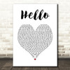 Kes Hello White Heart Song Lyric Quote Music Print