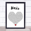 Lady Gaga Hair White Heart Song Lyric Quote Music Print