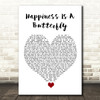Lana Del Rey Happiness Is A Butterfly White Heart Song Lyric Quote Music Print