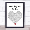 Nashville Cast, Hayden Panettiere & Chris Carmack Can't Say No To You White Heart Song Lyric Quote Music Print