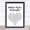Patsy Cline Walkin' After Midnight White Heart Song Lyric Quote Music Print