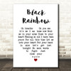 Raffertie Black Rainbow White Heart Song Lyric Quote Music Print