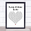 Sam Cooke Bring It Home To Me White Heart Song Lyric Quote Music Print