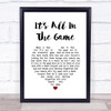 Tommy Edwards It's All In The Game White Heart Song Lyric Quote Music Print