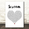 Usher Scream White Heart Song Lyric Quote Music Print