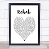 Rehab Amy Winehouse Heart Quote Song Lyric Print