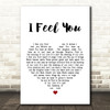 Depeche Mode I Feel You White Heart Song Lyric Quote Print