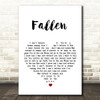 Lauren Wood Fallen White Heart Song Lyric Quote Print