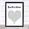 Massive Attack Protection White Heart Song Lyric Quote Print
