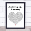 Shania Twain Man I Feel Like A Woman White Heart Song Lyric Quote Print