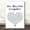 The Beatles Here, There And Everywhere White Heart Song Lyric Quote Print