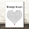 The Undertones Teenage Kicks White Heart Song Lyric Quote Print