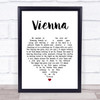 Ultravox Vienna White Heart Song Lyric Quote Print