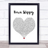 Underworld Born Slippy White Heart Song Lyric Quote Print