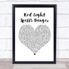 Billy Ocean Red Light Spells Danger Heart Song Lyric Quote Print