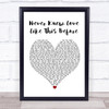 Stephanie Mills Never Knew Love Like This Before Heart Song Lyric Quote Print