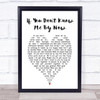 Simply Red If You Don't Know Me By Now Heart Song Lyric Quote Print
