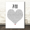 Beyonce Knowles 7 11 White Heart Song Lyric Print