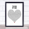 Beyonce Knowles 7 11 White Heart Song Lyric Print