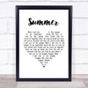 Calvin Harris Summer White Heart Song Lyric Print