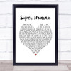 Chris Brown feat. Keri Hilson Super Human White Heart Song Lyric Print
