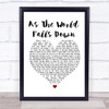 David Bowie As The World Falls Down White Heart Song Lyric Print