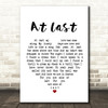 Eva Cassidy At Last White Heart Song Lyric Print