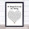 George Jones He Stopped Loving Her Today White Heart Song Lyric Print