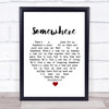 Leonard Bernstein & Stephen sondheim Somewhere White Heart Song Lyric Print