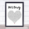 One Direction History White Heart Song Lyric Print