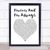 Shania Twain Forever And For Always White Heart Song Lyric Print