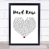 The Black Keys Hard Row White Heart Song Lyric Print