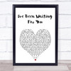 ABBA I've Been Waiting For You White Heart Song Lyric Print