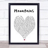 Biffy Clyro Mountains White Heart Song Lyric Print